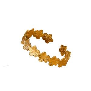 Stainless Steel Gold Adjustable Cuff Bracelet